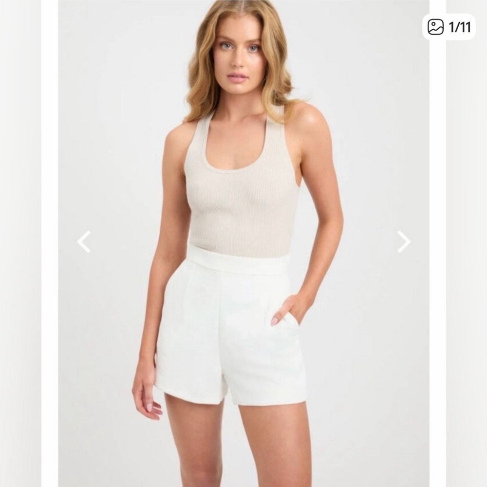 Kookai White High-Waisted Shorts